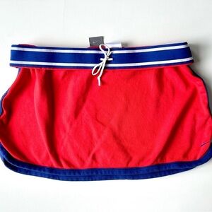 Nike Tennis Skirt Women Medium Red Blue Short Skirt Elastic Waist Pull On